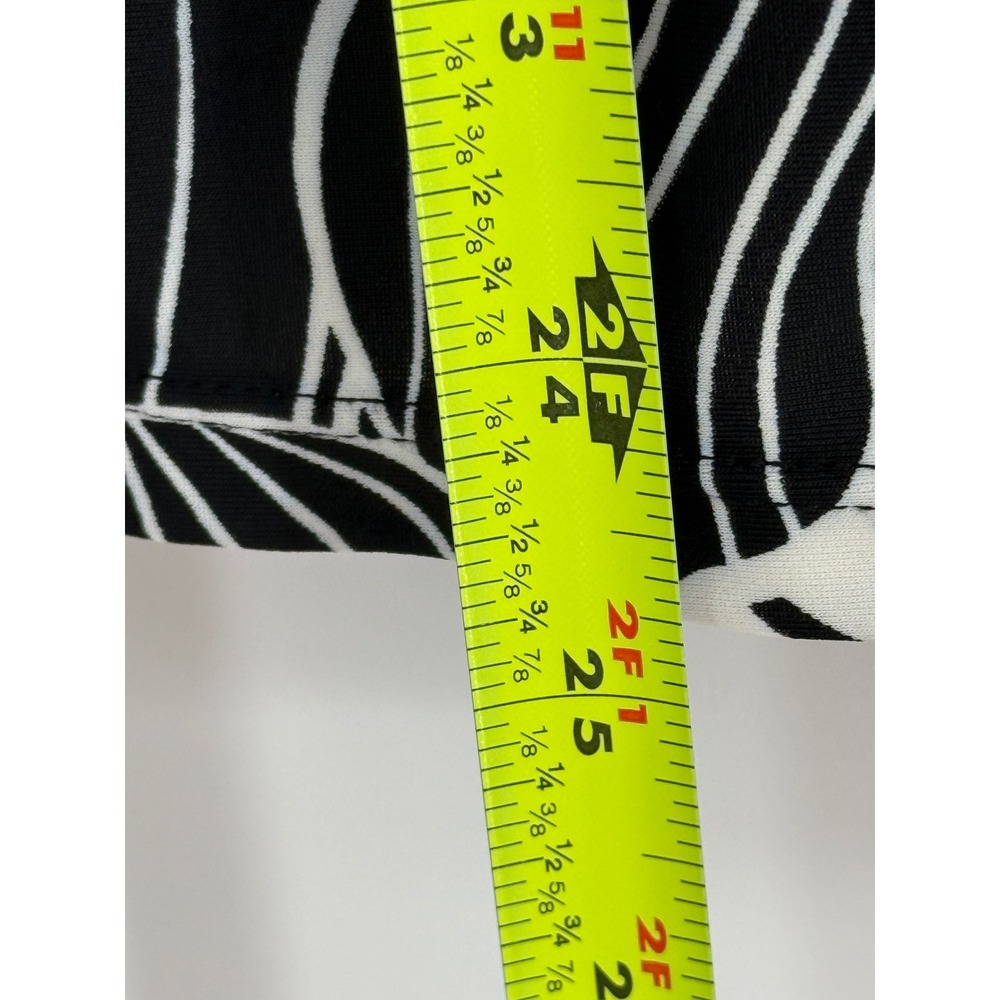 Costa Del Sol Black White‎ Floral Tankini Swim Top Women's Sz 16 Twist Front - Picture 3 of 10